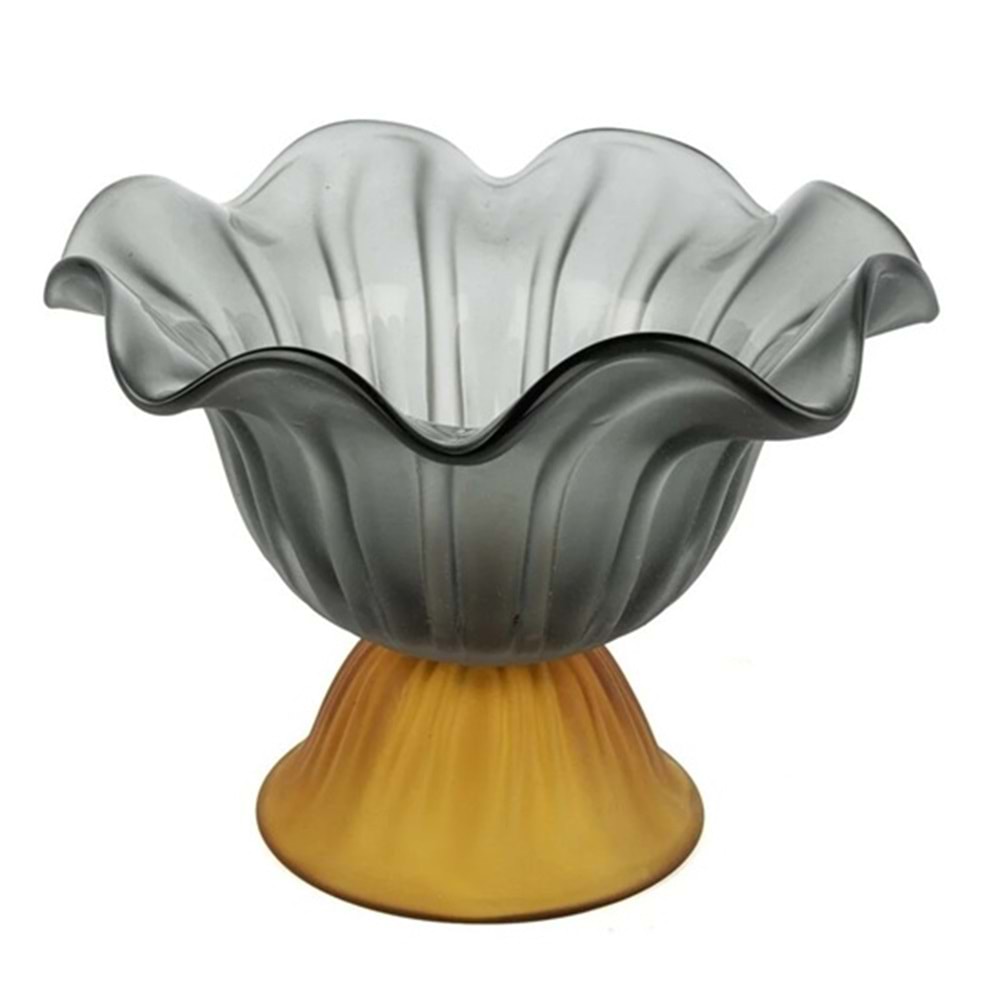 Amber Yeşil Ayaklı Cam Dekoratif Kase32x24cm