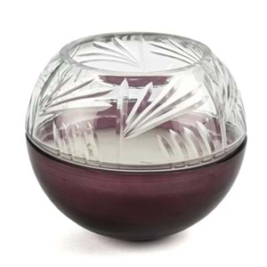 Bordo Cam Kapaklı Mum 18x16 cm