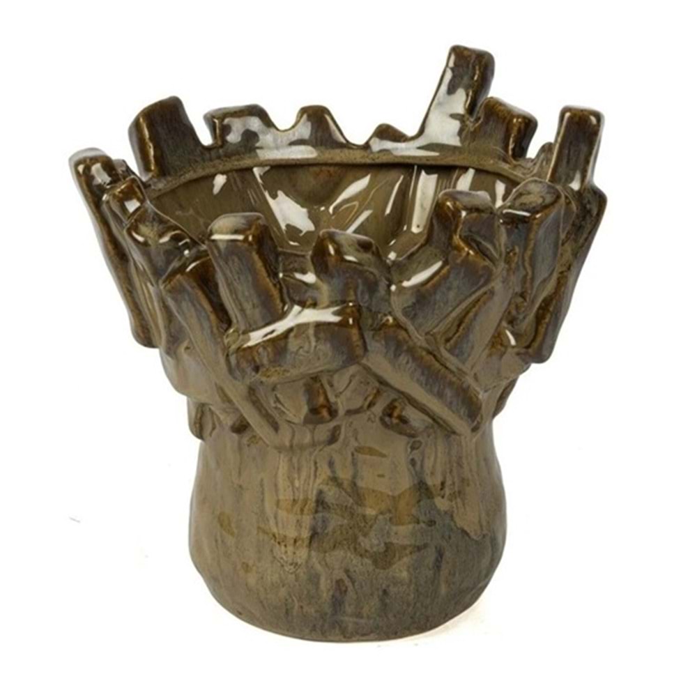 Kahve Kabartmalı Mumluk