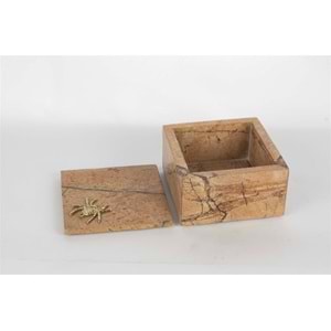 Krem Mermer Gold Örümcek Figürlü Dek Kutu 13x8cm
