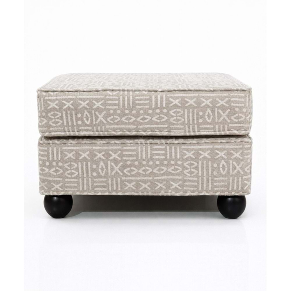 Bej Top Ayaklı Puf 60x60x42 cm