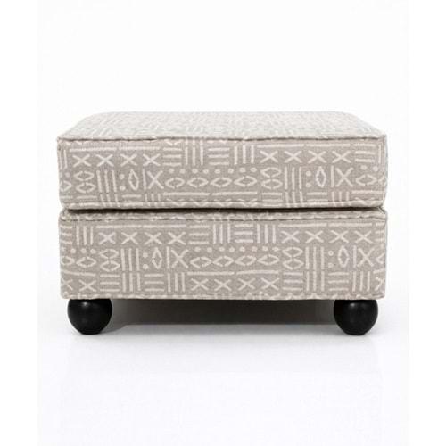 Bej Top Ayaklı Puf 60x60x42 cm