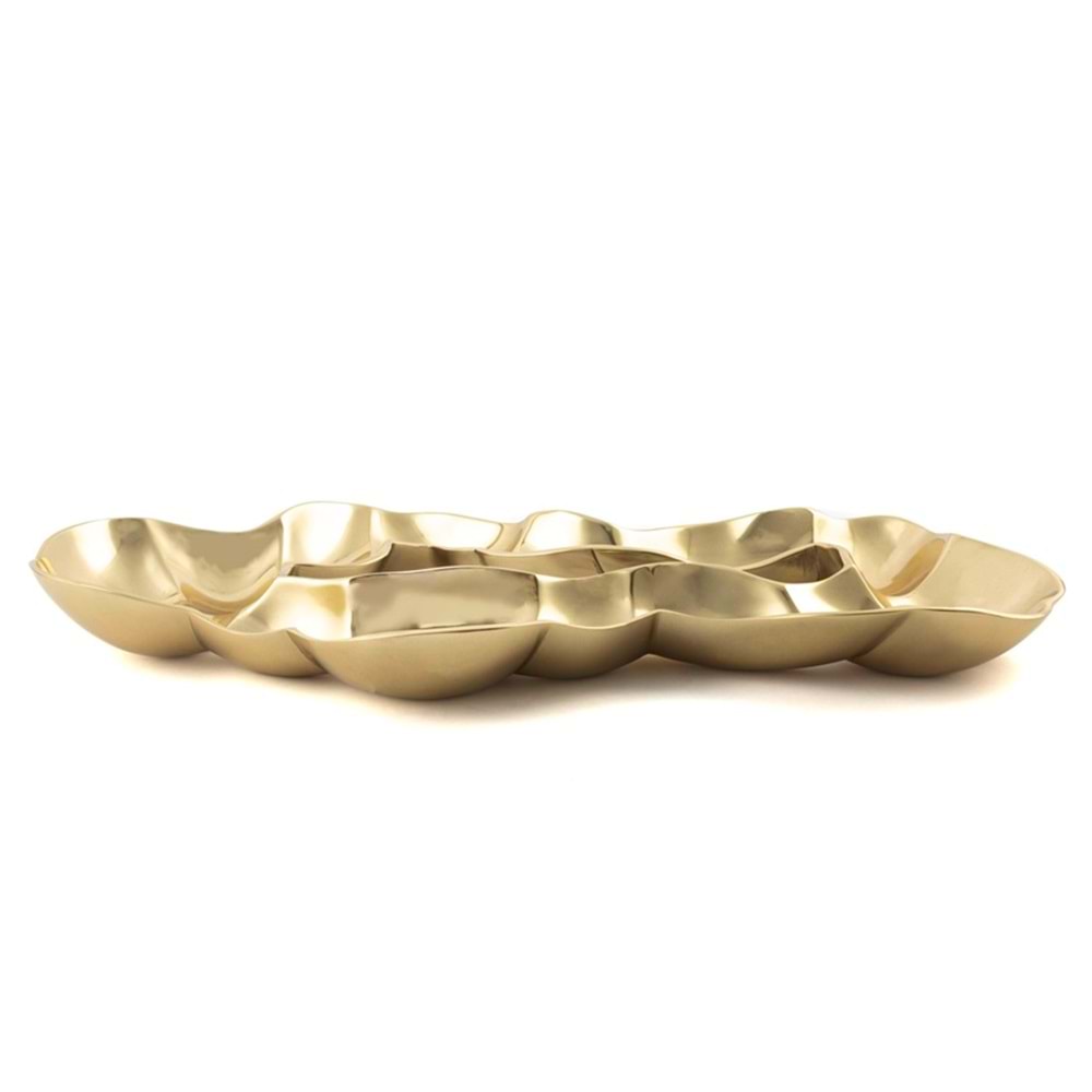GOLD DEKORATİF METAL TABAK